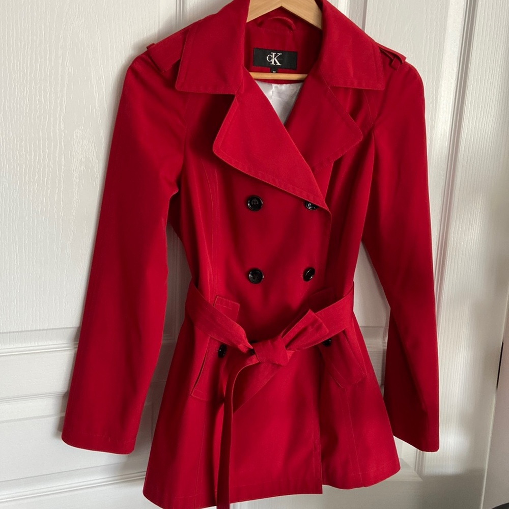 Calvin Klein Red Trench Jacket